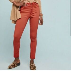 Anthropologie Orange High Rise Skinny Jeans 26